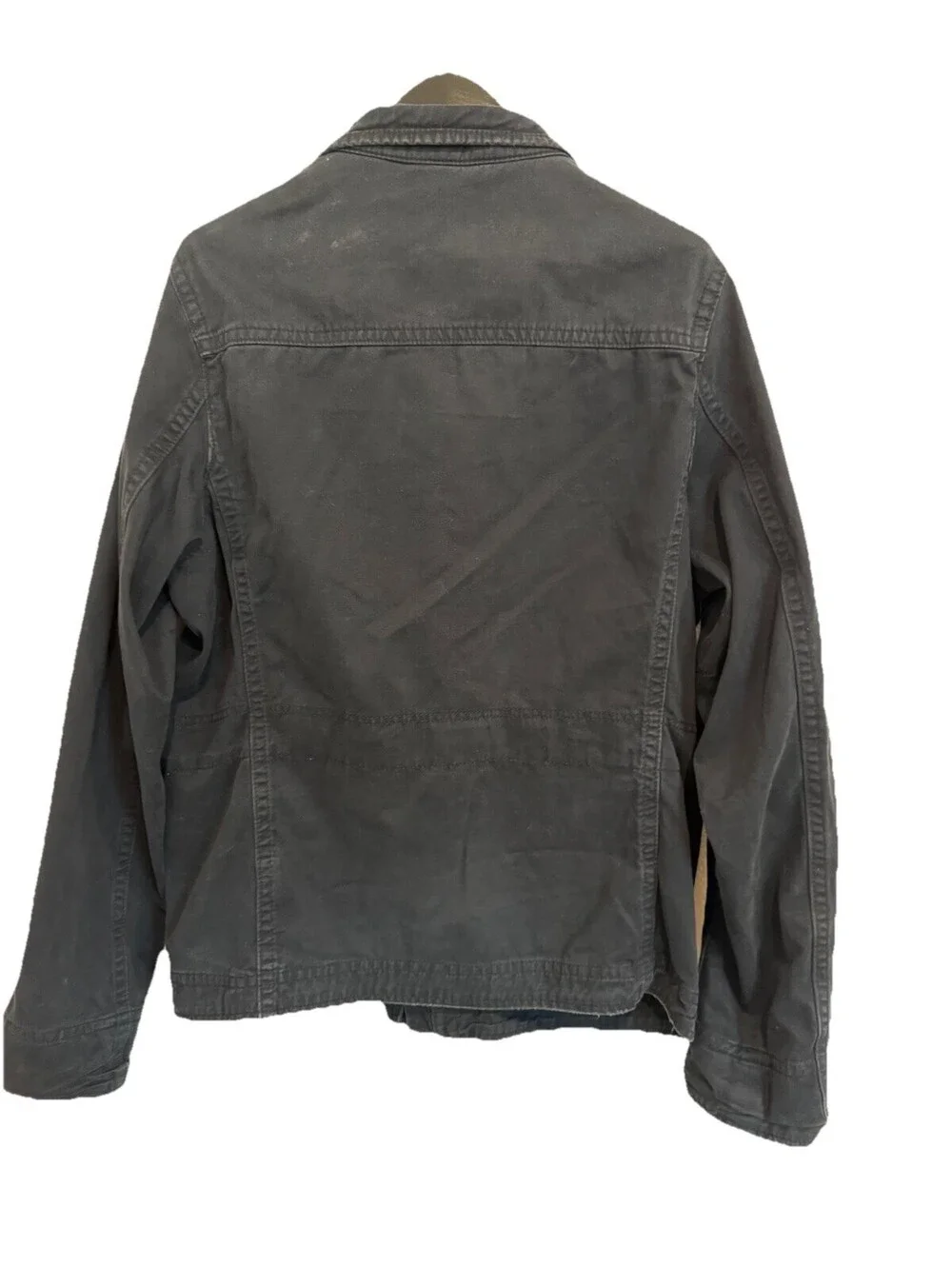 Hollister Men Canvas Preppy Grunge Navy Blue Utility Zip Jacket Workwear M